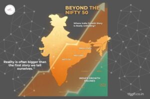 An image of india depicting india's growth emerging in all caps not just nifty 50 and showcasing new growth engines across sectors